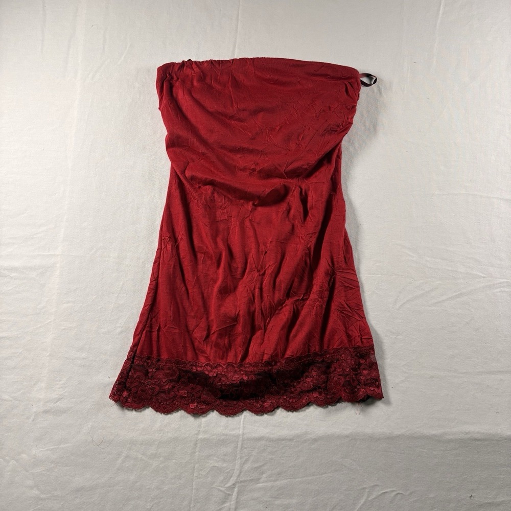 VTG ARDEN B STRAPLESS MINI DRESS FEATURES DELICATE LACE TRIM HEM SIZE SMALL USA